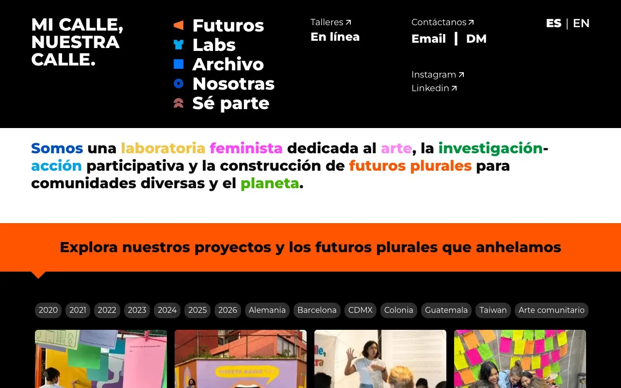 The front page of micallenuestracalle.com